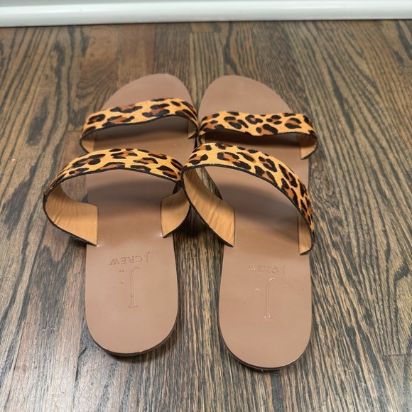 J.Crew Leopard calf hair easy summer slide sandals size 9 - Picture 4 of 5